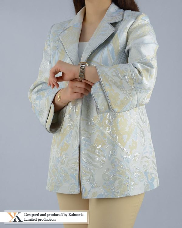 کت ژاکارد طرح برگ کرم کد KCT0015