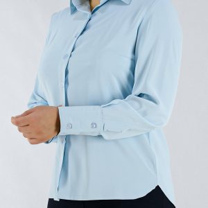 شومیز زنانه آستین بلند آبی روشن کد KBL0006