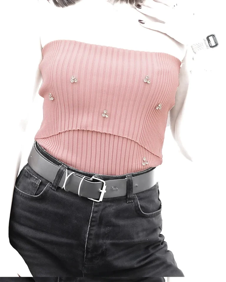 تاپ زنانه مدل دوبل نگینی کدKCR0018