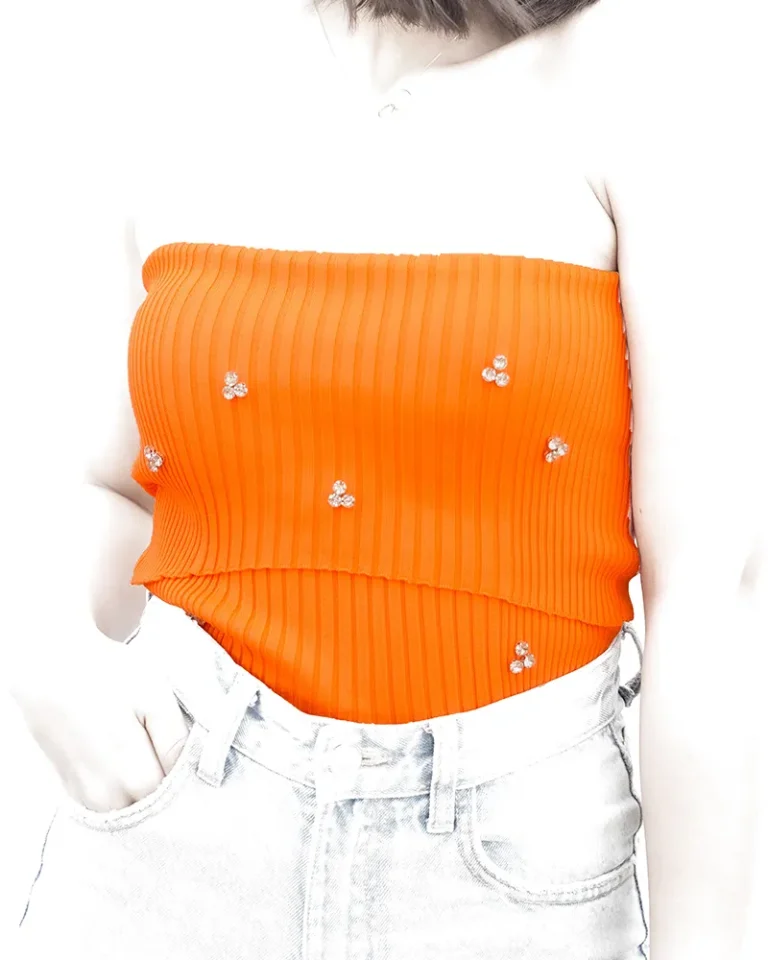 تاپ زنانه مدل دوبل نگینی کدKCR0018